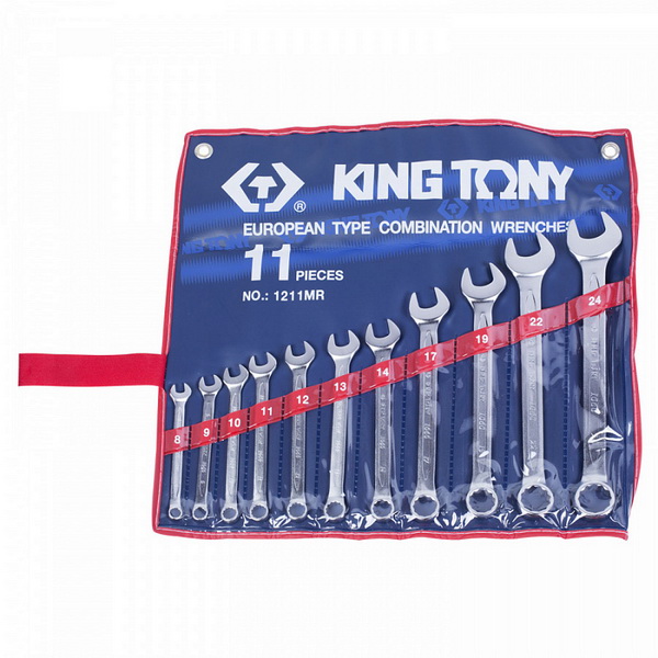 1211MR KING TONY Набор комбинированных ключей, 8-24 мм, 11 предметов