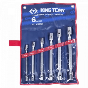 1A06MR KING TONY Набор торцевых ключей с шарниром, 8-19 мм, 6 предметов